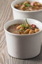 Borlotti bean and spelt soup. Royalty Free Stock Photo