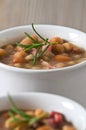 Borlotti bean and spelt soup. Royalty Free Stock Photo