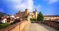Bormida monastery and castle in regione Asti in Piemonte, Italy Royalty Free Stock Photo