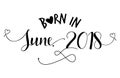 Born in June, 2018` - Nursery vector illustration.