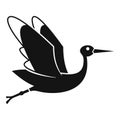 Born stork icon simple vector. Fly bird