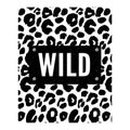 Born to be Wild t-shirt animal slogan fashion print on black background. Pattern with lettering and leopard effect for Royalty Free Stock Photo