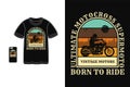 Born to ride motorcycle t shirt design silhouette retro vintage style Royalty Free Stock Photo