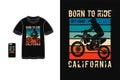 Born to ride off road t shirt design silhouette retro vintage style Royalty Free Stock Photo