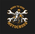 Born to ride slogan quote motocross for t shirt and poster in vintage retro design Royalty Free Stock Photo