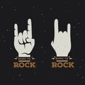 Born to rock vintage poster. Vector illustration.