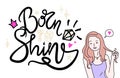 Born To Shine Graffiti Poster With Text, Decor Elements, Girlish Concept, Flirting Pretty Girl