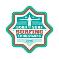 Born to surf vintage isolated label