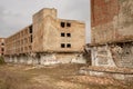 Borne Sulinowo, zachodniopomorskie / Poland - March, 21, 2019: Ruins of old granaries in Western Pomerania in Poland. The place of Royalty Free Stock Photo