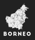 Borneo - communication network map of island.