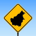 Borneo map on road sign.