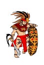 Borneo race tribal warrior art illustration