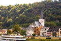 German Village along Rhine River Royalty Free Stock Photo