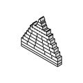 borobudur asian building isometric icon vector illustration