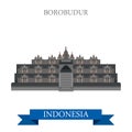Borobudur Barabudur Buddhist temple Indonesia vector attraction