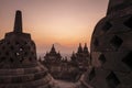 Borobudur or Barabudur Mahayana Buddhist temple in Java Indonesia Royalty Free Stock Photo