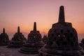 Borobudur or Barabudur Mahayana Buddhist temple in Java Indonesia Royalty Free Stock Photo