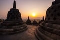 Borobudur, or Barabudur is a 9th-century Mahayana Buddhist temple in Central Java Royalty Free Stock Photo