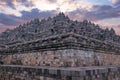 Borobudur Buddist Temple in island Java Indonesia at sunset Royalty Free Stock Photo