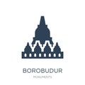 borobudur icon in trendy design style. borobudur icon isolated on white background. borobudur vector icon simple and modern flat