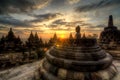 Borobudur Sunrise Royalty Free Stock Photo