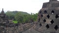 Borobudur temple building looks strong and magnificent. Being the center of attention of visitors