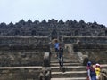 Borobudur temple building Many visitors come