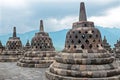 Borobudur Temple in central Java in Indonesia. This famous Buddhist temple is dating from the 8th and 9th centuries Royalty Free Stock Photo