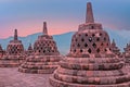 Borobudur Temple in central Java in Indonesia. This famous Buddhist temple is dating from the 8th and 9th centuries Royalty Free Stock Photo