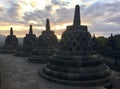 Borobudur Buddhist temple .Stupas. Near Yogyakarta on Java Island, Indonesia