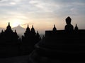 Sunrise at Borobudur Temple Royalty Free Stock Photo