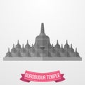 Borobudur Temple icon on white background