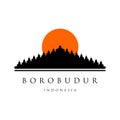 Borobudur Temple Indonesia landmark Vector illustration. Buddhist or Buddha Temple