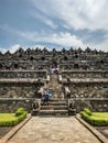 Borobudur temple from the middle side, Magelang, Indonesia Royalty Free Stock Photo