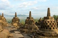 Borobudur temple stupa row in Indonesia Royalty Free Stock Photo