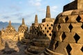 Borobudur temple stupa row in Indonesia Royalty Free Stock Photo