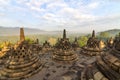 Borobudur temple stupa row in Indonesia Royalty Free Stock Photo