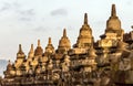 Borobudur temple stupa row in Indonesia Royalty Free Stock Photo