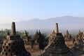 Borobudur temple stupa row in Yogyakarta, Java, Indonesia. Royalty Free Stock Photo