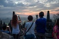 The Borobudur temple at sunrise