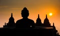 Borobudur temple at sunrise, Java, Indonesia Royalty Free Stock Photo