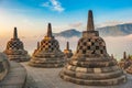 Borobudur temple at sunrise, Java, Indonesia Royalty Free Stock Photo