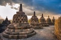 Borobudur temple at sunrise, Java, Indonesia Royalty Free Stock Photo