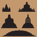 Borobudur temple various stupa shapes