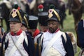 Borodino battle historical reenactment in Russia. Parade scene Royalty Free Stock Photo