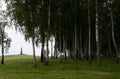 Borodino Field. A view of the main monument to Russian soldiers, heroes of the Battle of Borodino, on the Rayevsky battery.