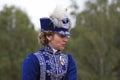 A woman reenactor at Borodino battle historical reenactment in Russia