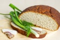 Borodinsky bread with green onions