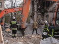 Destroyed buildings after the bombing, close-up. Royalty Free Stock Photo