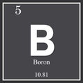 Boron chemical element, dark square symbol